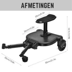 Merkloos Kinderwagen/Buggy Meerijdplankje - Kant & Klaar - In Elkaar Gezet - Universeel – Met Zitje – Verstelbaar – Zwart -Bekend Babyproducten Winkel 1200x1200 815