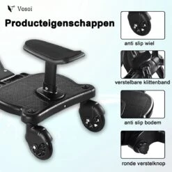 Vosoi - Meerijdplankje - Kinderwagen - Buggy's - Onderweg - Universeel - Verstelbaar - Zitje - Onderweg - 2 Wielen - Kinderwagen Accessoires -Bekend Babyproducten Winkel 1200x1200 901