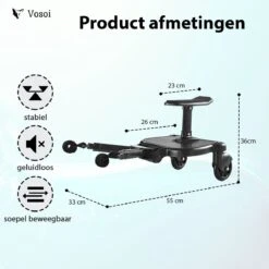Vosoi - Meerijdplankje - Kinderwagen - Buggy's - Onderweg - Universeel - Verstelbaar - Zitje - Onderweg - 2 Wielen - Kinderwagen Accessoires -Bekend Babyproducten Winkel 1200x1200 902