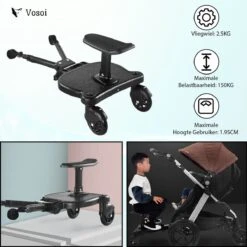 Vosoi - Meerijdplankje - Kinderwagen - Buggy's - Onderweg - Universeel - Verstelbaar - Zitje - Onderweg - 2 Wielen - Kinderwagen Accessoires -Bekend Babyproducten Winkel 1200x1200 903