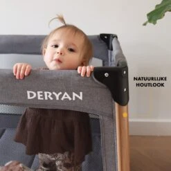 Deryan Luxe Campingbed Compleet - 120x60cm - Bodemverhoger - Verschoonblad - Opbergmand - Grijs -Bekend Babyproducten Winkel 1200x1200 986