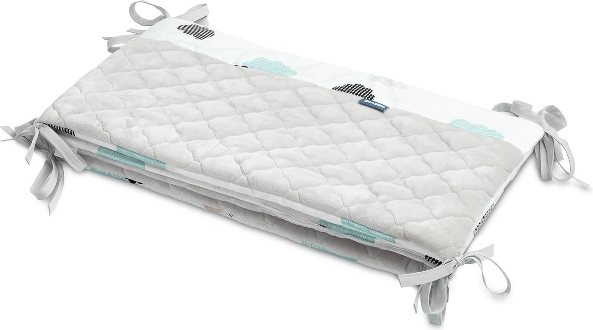 Sensillo Baby Bedbumper - Bedomrander - Anti Stootrand Ledikant - Bed Zijbeschermers - 180x30cm - Grijze Wolkjes 8 Sensillo Baby Bedbumper - Bedomrander - Anti Stootrand Ledikant - Bed Zijbeschermers - 180x30cm - Grijze Wolkjes - Afbeelding 6