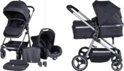 Puck Stroller 3 In 1 Max Zwart Met Frame Antra Incl Autostoel/Adapter/Mamabag -Bekend Babyproducten Winkel 1200x696 1