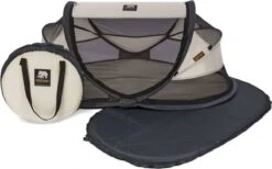Deryan Baby Luxe Campingbedje – Inclusief Zelfopblaasbare Matras - Cream -Bekend Babyproducten Winkel 1200x747