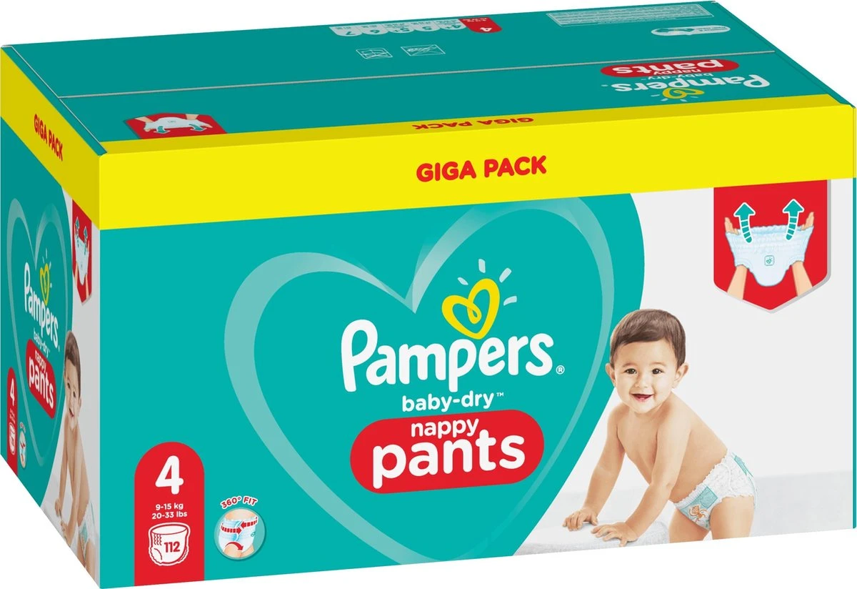 Pampers® Pampers Baby-Dry Pants - Maat 4 (9kg-15kg) - 112 Luierbroekjes - Giga Pack 17 Pampers® Pampers Baby-Dry Pants - Maat 4 (9kg-15kg) - 112 Luierbroekjes - Giga Pack - Afbeelding 15
