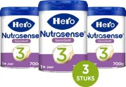 Hero Nutrasense SensiSoft Peutermelk 3 - Flesvoeding Vanaf 1 Jaar - 3 X 700 Gram - Met Melkvet - Palmolie Vrij -Bekend Babyproducten Winkel 1200x825 2