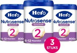 Hero Nutrasense SensiSoft 2 Opvolgmelk 6 Tot 12 Maanden - 3 X 800gram - Met Melkvet - Palmolie Vrij -Bekend Babyproducten Winkel 1200x825 3