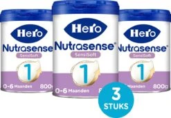 Hero Nutrasense SensiSoft Zuigelingenvoeding 1 - Flesvoeding Van 0 Tot 6 Maanden - 3 X 800 Gram - Met Melkvet - Palmolie Vrij -Bekend Babyproducten Winkel 1200x825 4