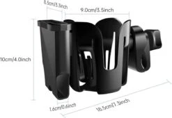 BOTC 2 In 1 Bekerhouders & Telefoonhouder - Cup Organizer Voor Kinderwagen, Fiets, Rolstoel, Walker - Zwart -Bekend Babyproducten Winkel 1200x828