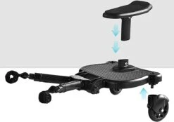 Merkloos Meerijdplankje - Kinderwagen - Buggy - KANT EN KLAAR - Al In Elkaar Gezet! - Met Zitje Voor Uw Kind - Zwart -Bekend Babyproducten Winkel 1200x844 5