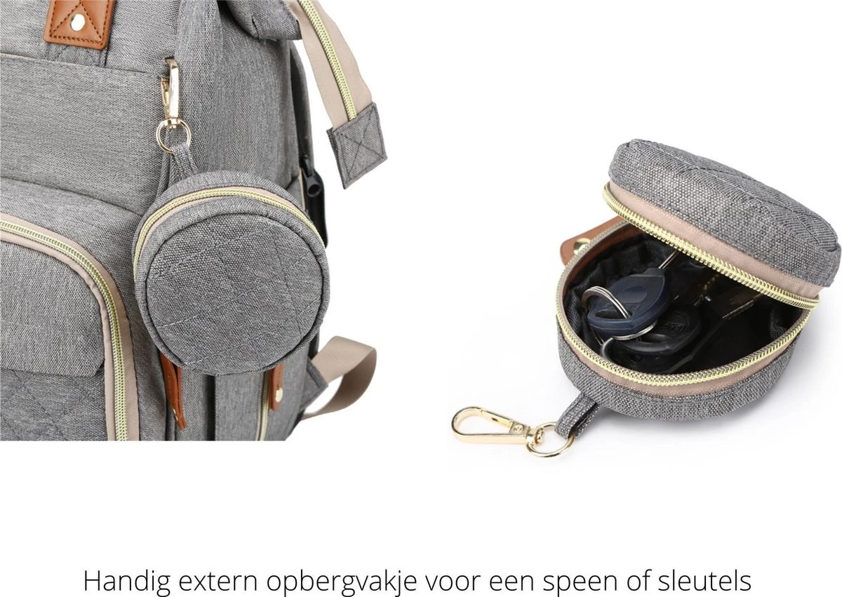 Humpy Dumpy Stijlvolle Luiertas Rugzak (Zwart) Met Uitschuifbaar Verschoon/ Slaap Bedje. Incl. Verschoon Matje, USB Poort & Buggy Straps 12 Humpy Dumpy Stijlvolle Luiertas Rugzak (Zwart) Met Uitschuifbaar Verschoon/ Slaap Bedje. Incl. Verschoon Matje, USB Poort & Buggy Straps - Afbeelding 10