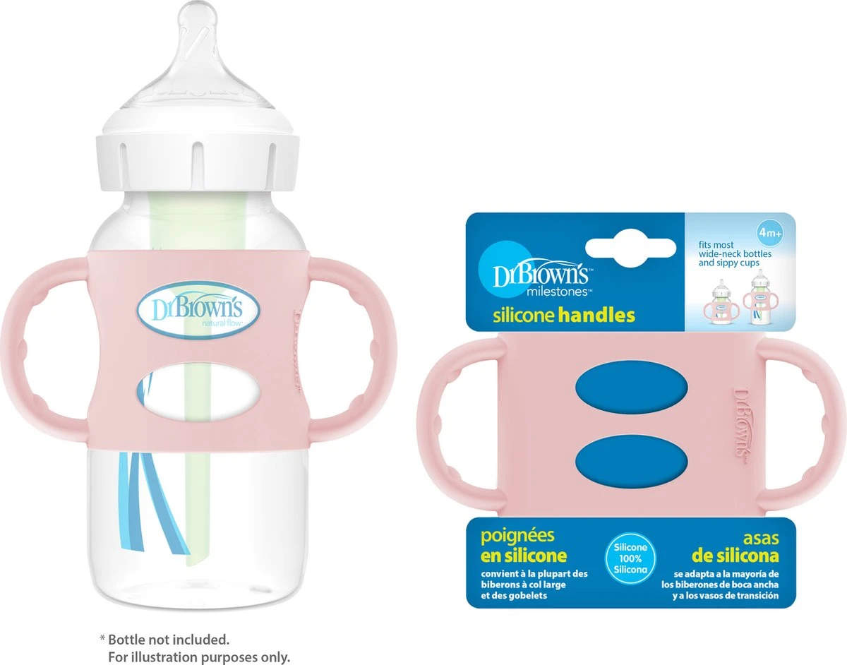 Dr. Brown's Siliconen Handvat Voor Brede Halsfles - Roze 6 Dr. Brown's Siliconen Handvat Voor Brede Halsfles - Roze - Afbeelding 4