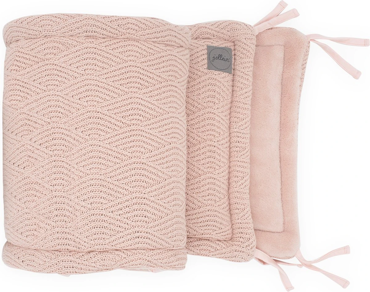 Jollein Bedomrander River Knit 180x35cm - Pale Pink 4 Jollein Bedomrander River Knit 180x35cm - Pale Pink - Afbeelding 2