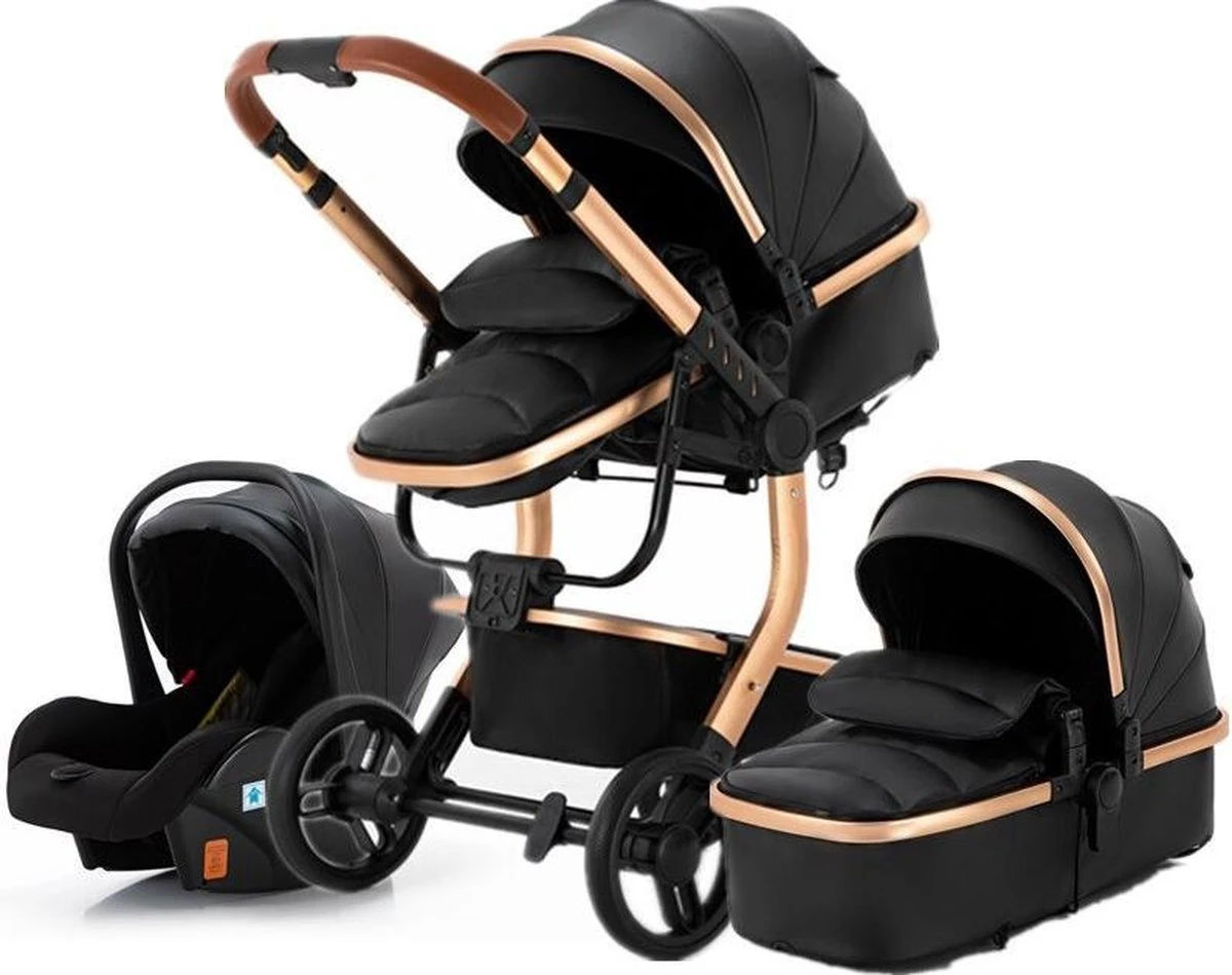 Merkloos BrightWise Luxe Kinderwagen 3 In 1 Van Voldoet Aan Alle Europese Veiligheidscertificaten - Wandelwagen - Kinderwagen 3-in-1 Incl Autostoel - Kinderwagen Maxi Cosi – Buggy 3 In 1 - Newborn - Zwart 3 Merkloos BrightWise Luxe Kinderwagen 3 In 1 Van Voldoet Aan Alle Europese Veiligheidscertificaten - Wandelwagen - Kinderwagen 3-in-1 Incl Autostoel - Kinderwagen Maxi Cosi – Buggy 3 In 1 - Newborn - Zwart