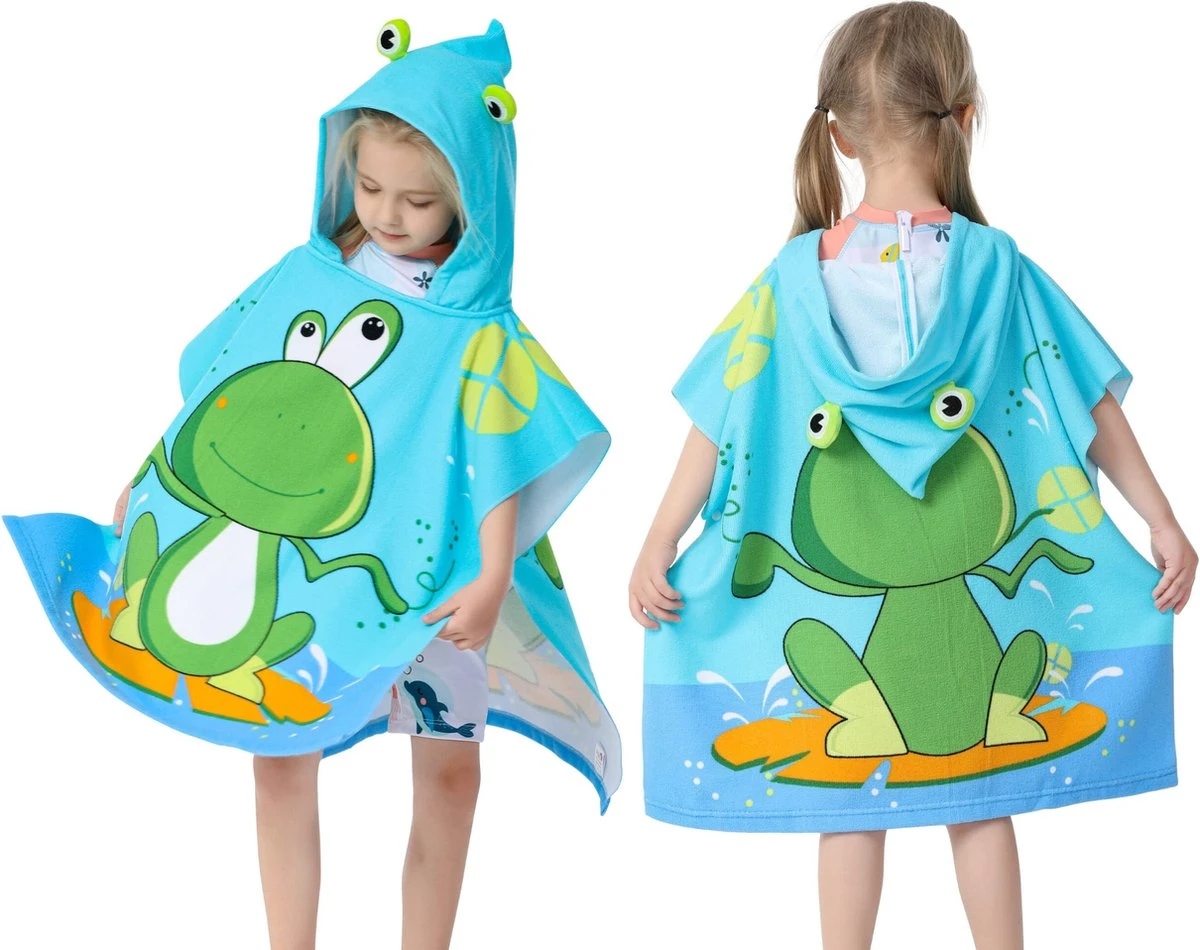 JAXY Badcape Baby - Badcape - Baby Badjas - Omslagdoek - Omslagdoek - Baby Handdoek Met Capuchon - Strandhanddoek - Badponcho - Poncho Handdoek - Microfiber - 60x90cm - Kikker 4 JAXY Badcape Baby - Badcape - Baby Badjas - Omslagdoek - Omslagdoek - Baby Handdoek Met Capuchon - Strandhanddoek - Badponcho - Poncho Handdoek - Microfiber - 60x90cm - Kikker - Afbeelding 2