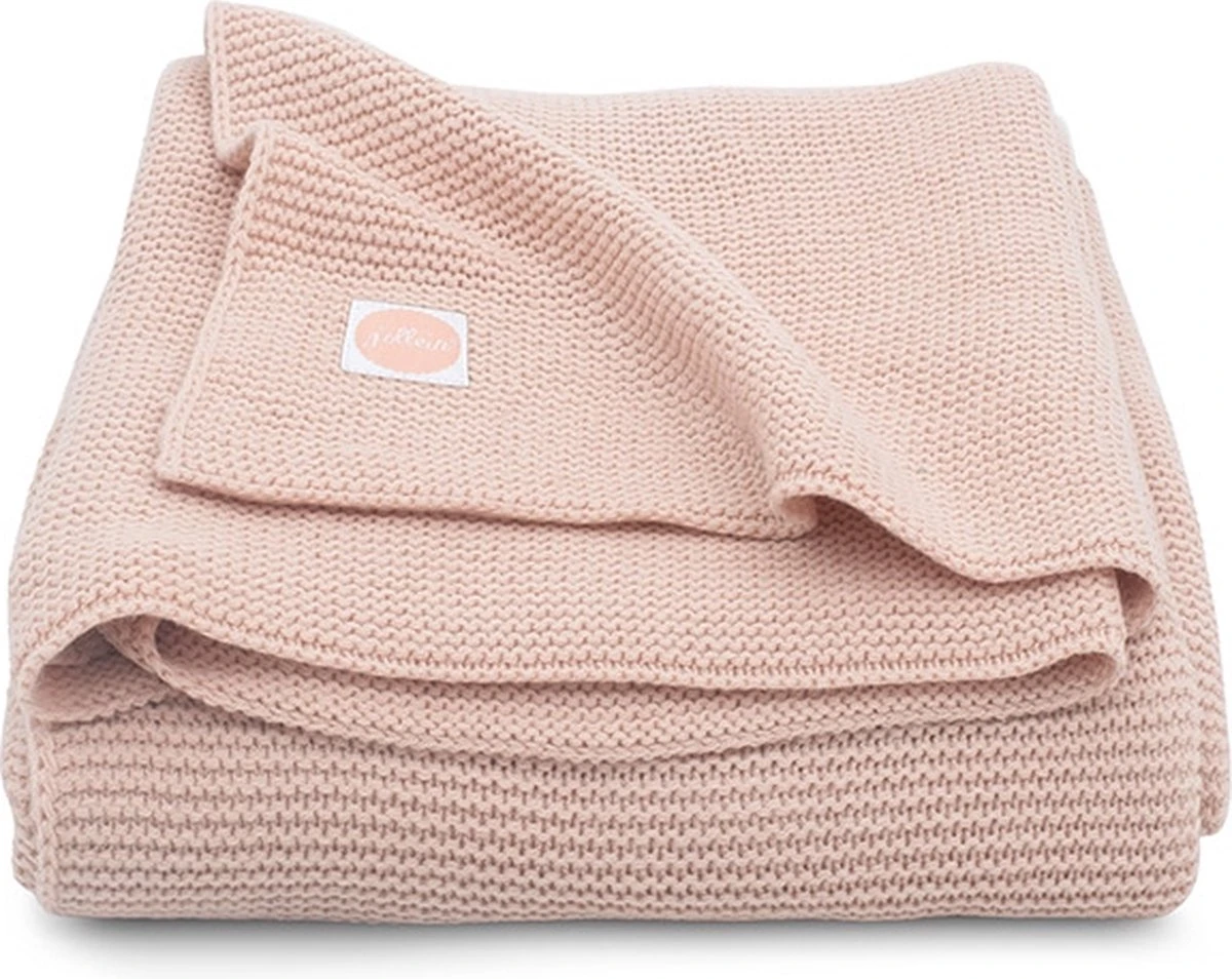 Jollein Baby Deken Ledikant Basic Knit 100x150cm - Pale Pink 3 Jollein Baby Deken Ledikant Basic Knit 100x150cm - Pale Pink