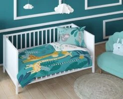 Mayamoo - Dekbedovertrek - Stay Wild And Fun - Blauw - 100x135 + 40x60 Cm -Bekend Babyproducten Winkel 1200x971 5