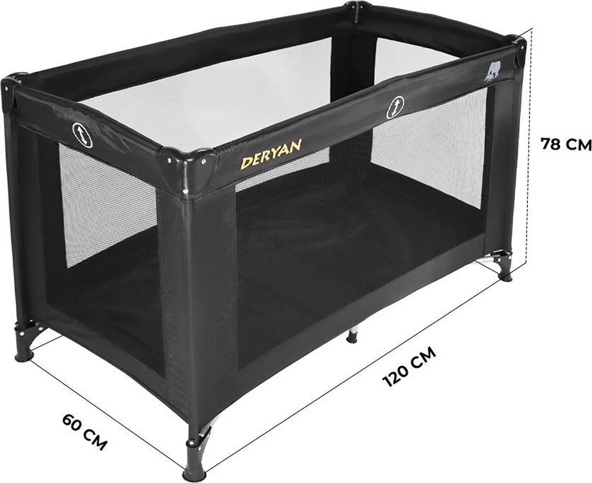 Deryan Believer Campingbedje - 120x60cm - Zwart 8 Deryan Believer Campingbedje - 120x60cm - Zwart - Afbeelding 6