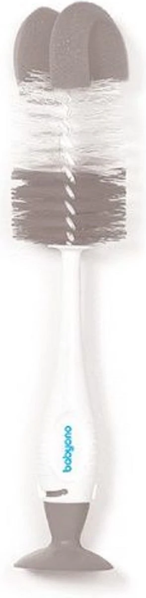 Baby Ono Wit/Grijs Flessenborstel Met Spons & Zuignap 728/04 3 Baby Ono Wit/Grijs Flessenborstel Met Spons & Zuignap 728/04