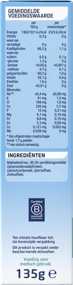 Nutrilon Nutriton – Bij Spugen Toe Te Voegen Aan Borst- En Flesvoeding – 135g -Bekend Babyproducten Winkel 310x1200 1