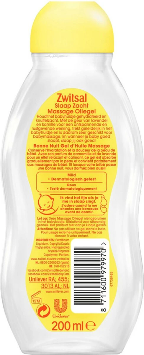 Zwitsal - Slaap Zacht - Massage Olie Lavendel - 3 X 200ml - Voordeelpack 5 Zwitsal - Slaap Zacht - Massage Olie Lavendel - 3 X 200ml - Voordeelpack - Afbeelding 3