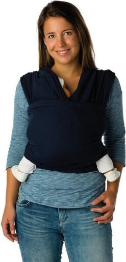 Babylonia Draagdoek - Tricot-Slen - Jeansblauw -Bekend Babyproducten Winkel 577x1200