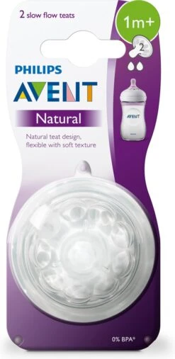 Philips AVENT Natural Speen - 1M+ - Langzame Toevoer - 2 Stuks -Bekend Babyproducten Winkel 585x1200