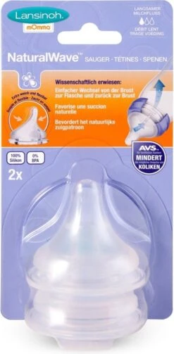 Lansinoh - Speen Trage Toevoer - Natural Wave - 2 Stuks -Bekend Babyproducten Winkel 589x1200