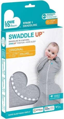 Love To Dream™ Babyslaapzak Swaddle Up™ - Inbakeren - Baby 0-2 Maanden - 2.2-3.8 Kg - All Season - Grijs -Bekend Babyproducten Winkel 648x1200 5