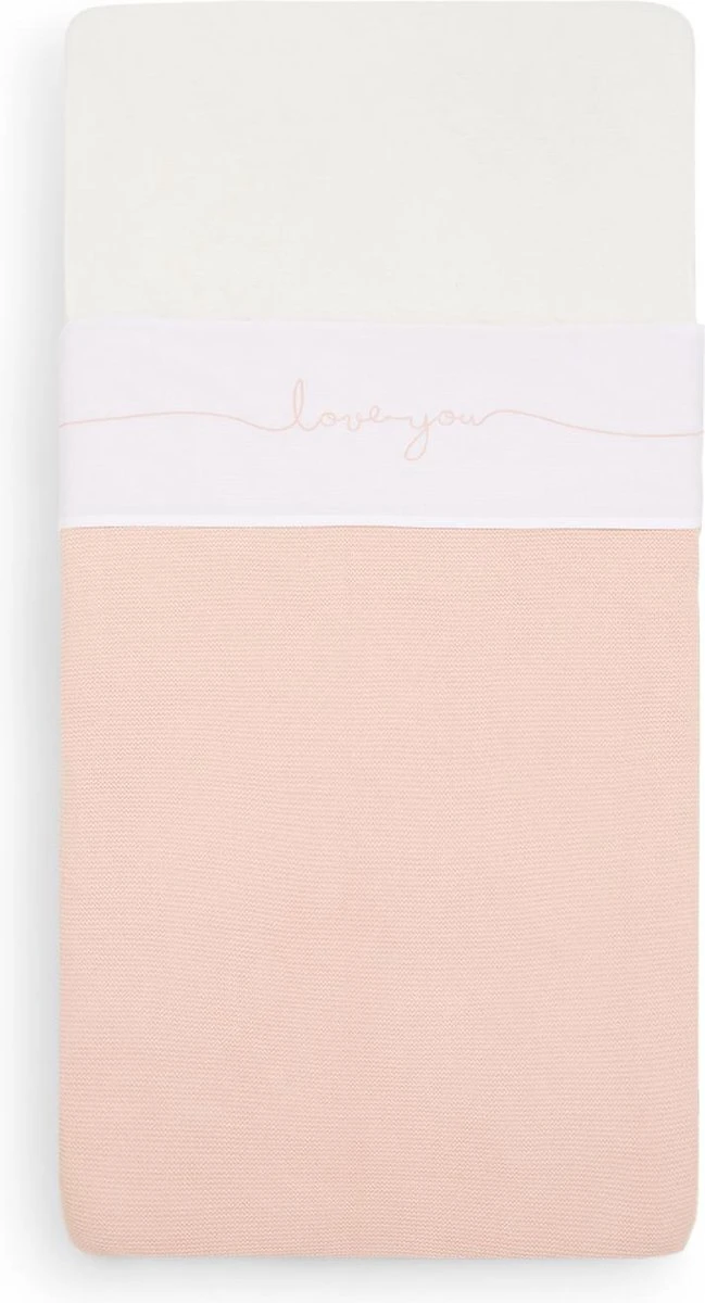 Jollein Baby Laken Ledikant 120x150cm Love You - Pale Pink 5 Jollein Baby Laken Ledikant 120x150cm Love You - Pale Pink - Afbeelding 3