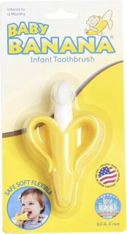 Baby Banaan Tandenborstel/bijtspeeltje – Geel - Baby Tandenborstel - Bij Doorkomende Tandjes - Tandvlees Massage - Babytandenborstel - Peuter Tandenborstel -Bekend Babyproducten Winkel 651x1200