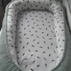 Babynestje - Oud Groen - Wit Met Zwarte Veertjes -Bekend Babyproducten Winkel 675x1200 7