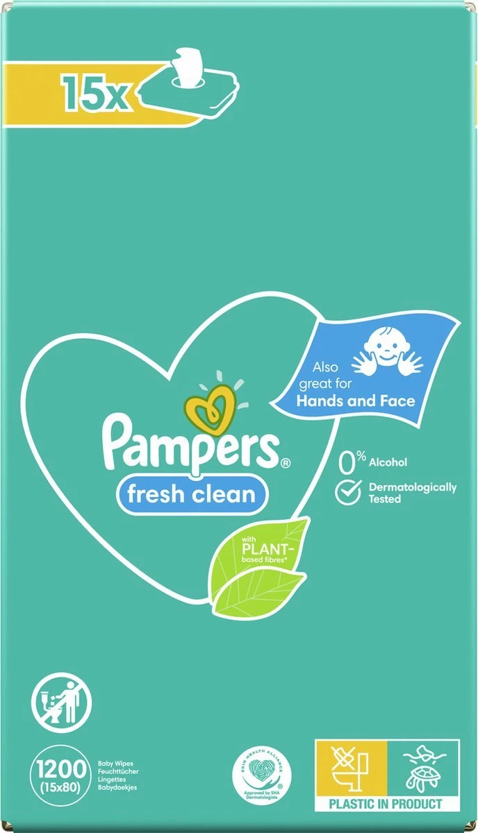 Pampers® Pampers Fresh Clean Billendoekjes - 1200 Doekjes 17 Pampers® Pampers Fresh Clean Billendoekjes - 1200 Doekjes - Afbeelding 15