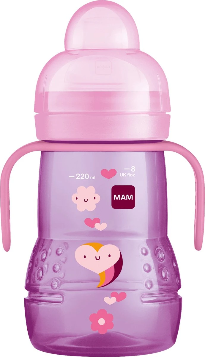 MAM Trainer+ | MAM Drinkbeker | MAM Drinkfles | Roze | 220ML 3 MAM Trainer+ | MAM Drinkbeker | MAM Drinkfles | Roze | 220ML