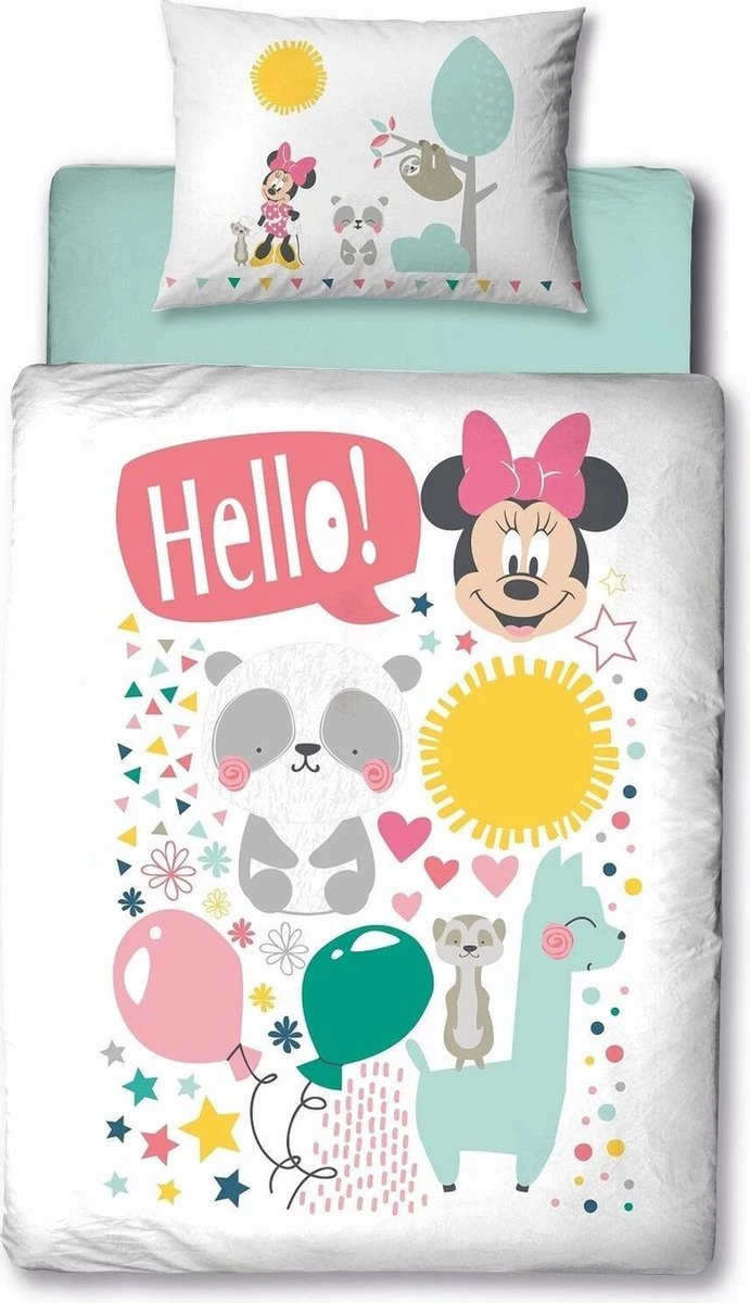 Minnie Mouse Ledikant Dekbedovertrek Hello 100x135 Cm 3 Minnie Mouse Ledikant Dekbedovertrek Hello 100x135 Cm