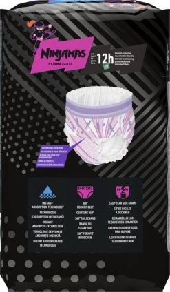 Ninjamas Pyjama Pants Luierbroekjes Meisje - 10 Nachtluiers Voor Bedplassen - 4-7 Jaar -Bekend Babyproducten Winkel 699x1200 6