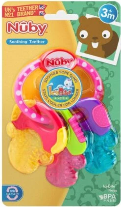 Nûby - IcyBite Koelbijtsleutels - Roze - 3m+ -Bekend Babyproducten Winkel 704x1200 2