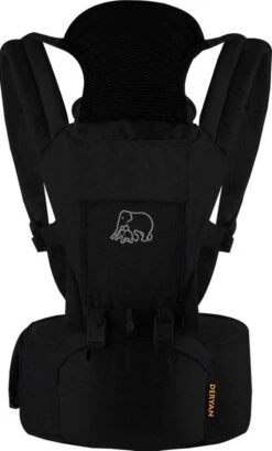 Deryan Pack Luxe Ergonomische Draagzak - Babydrager + Opbergvakjes - Zwart -Bekend Babyproducten Winkel 724x1200 2