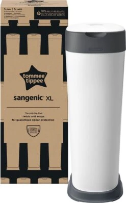 Tommee Tippee Twist & Click XL-luieremmer - Voor Maximaal 60 Luiers - Milieuvriendelijker Systeem - 1 Navulcassette - Duurzaam Geproduceerde Antibacteriële GREENFILM -Bekend Babyproducten Winkel 745x1200 2