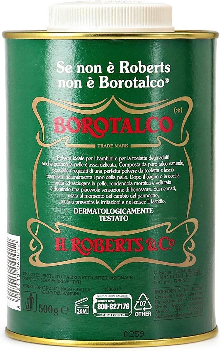 Talkpoeder Borotalco Roberts 500gr 4 Talkpoeder Borotalco Roberts 500gr - Afbeelding 2