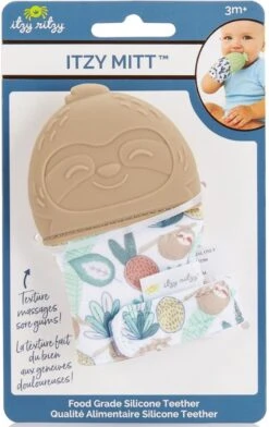 Itzy Ritzy - Itzy Mitt™ - Baby Bijtwant - Beige Luiaard -Bekend Babyproducten Winkel 757x1200 1