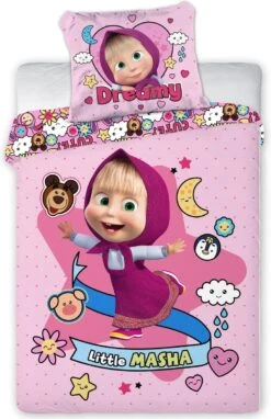 Masha En De Beer Baby Dekbedovertrek Little Masha - 100 X 135 Cm - Katoen