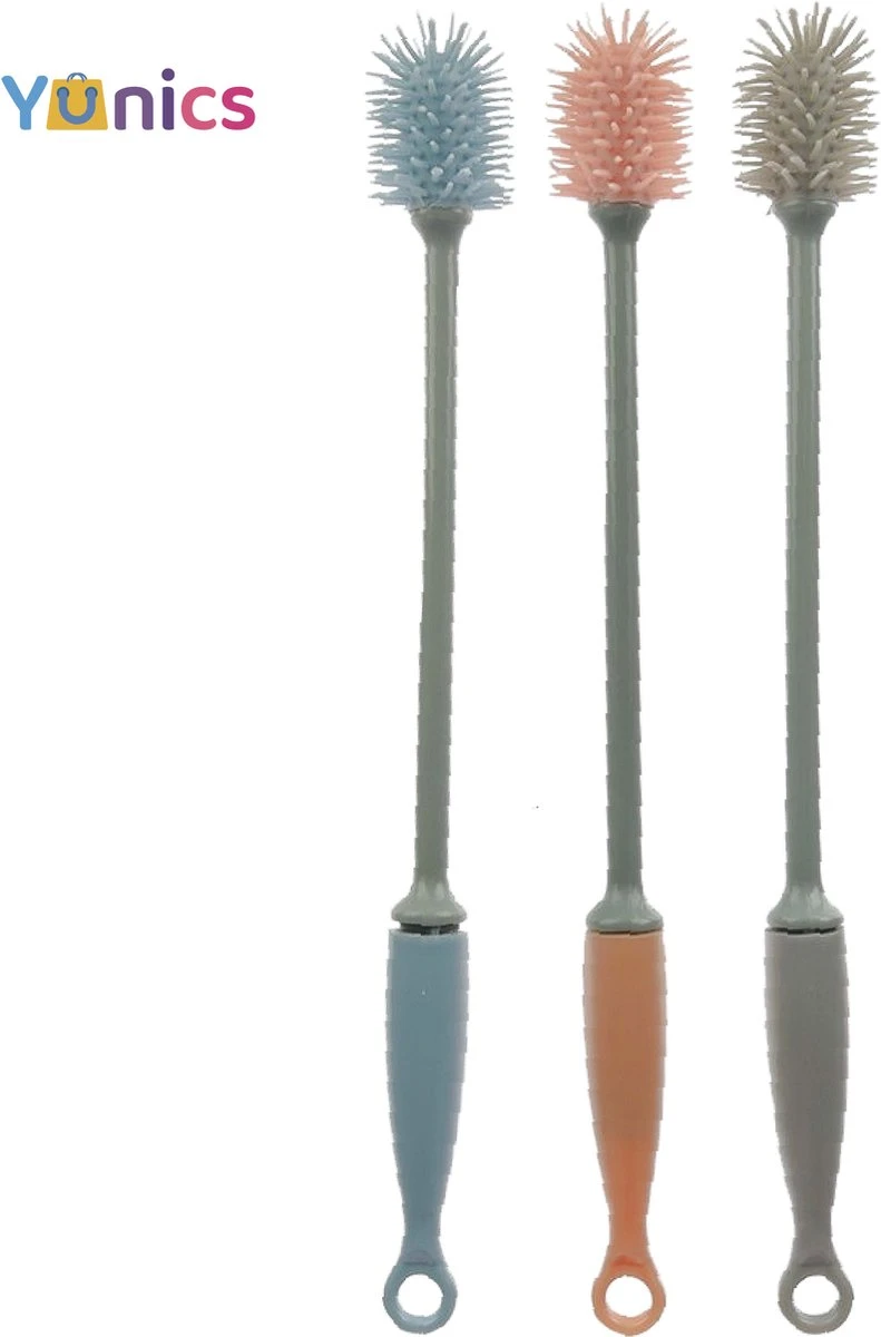 YUNICS® Flessenborstel - Flessenschraper - Pottenlikker - Flessenlikker - Pottenlikker - 30 CM - 3 Stuks 3 YUNICS® Flessenborstel - Flessenschraper - Pottenlikker - Flessenlikker - Pottenlikker - 30 CM - 3 Stuks