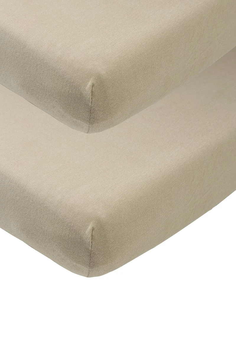 Meyco Jersey Hoeslaken Ledikant 2-pack - Taupe - 60x120cm 3 Meyco Jersey Hoeslaken Ledikant 2-pack - Taupe - 60x120cm