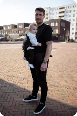 Deryan Pack Luxe Ergonomische Draagzak - Babydrager + Opbergvakjes - Zwart -Bekend Babyproducten Winkel 800x1200 109