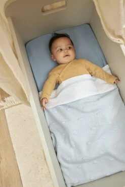 Meyco Bies Wieglaken - Light Blue - 75x100cm -Bekend Babyproducten Winkel 800x1200 390