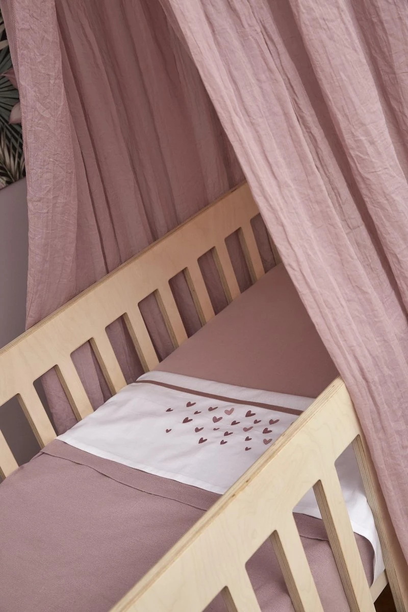 Meyco Hearts Ledikant Laken - Lilac - 100x150cm 6 Meyco Hearts Ledikant Laken - Lilac - 100x150cm - Afbeelding 4