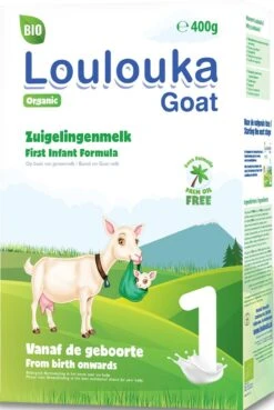 Loulouka 1 Geit – Biologische Zuigelingenmelk Op Basis Van Volle Geitenmelk – 400g -Bekend Babyproducten Winkel 803x1200 2
