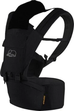 Deryan Pack Luxe Ergonomische Draagzak - Babydrager + Opbergvakjes - Zwart -Bekend Babyproducten Winkel 805x1200 3