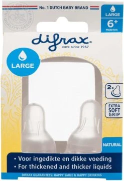 Difrax Flessenspeen Natural - Maat Large - 2 Stuks -Bekend Babyproducten Winkel 821x1200